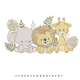 Pack - 15 designs Wild animal and safari-themed - Embroidery Designs - FineryEmbroidery